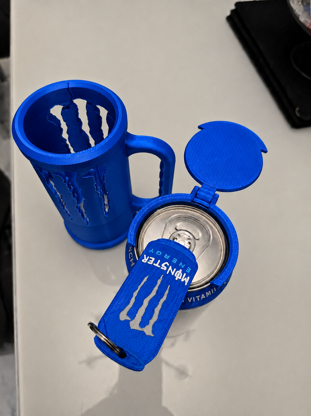 Monster Energy Drink Holder with Lid & Ring Pull Opener